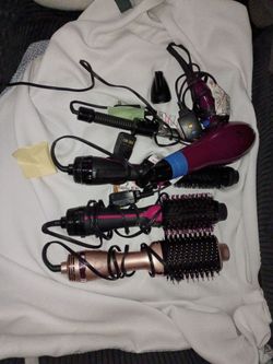 Hair Tool Lot – Dryer, Brushes & Stylers