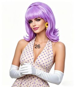 Bouffant Bump 50s 60s Hair Hairspray Purple Wig