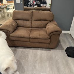Suede Leather Loveseat