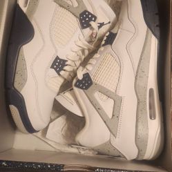 Jordan 4 White/ Midnight  Navy 
