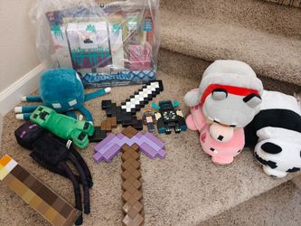 Minecraft Toys Lot – Plush, Figures, and Accessories
