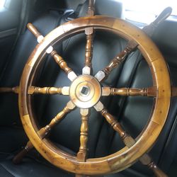 Handcrafted Wooden Ship Wheel