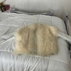 Lamb Fur Jacket With Leather Sleeves 