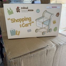 Wooden Baby Walker for Girls Boys, Wooden Shopping Cart for Kids Toddlers, Learning Walker Toys for 10 Months 1 Year Old