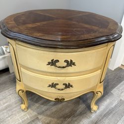 French Provincial - Round Pedestal  End Table