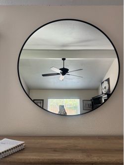 36” round metal mirror