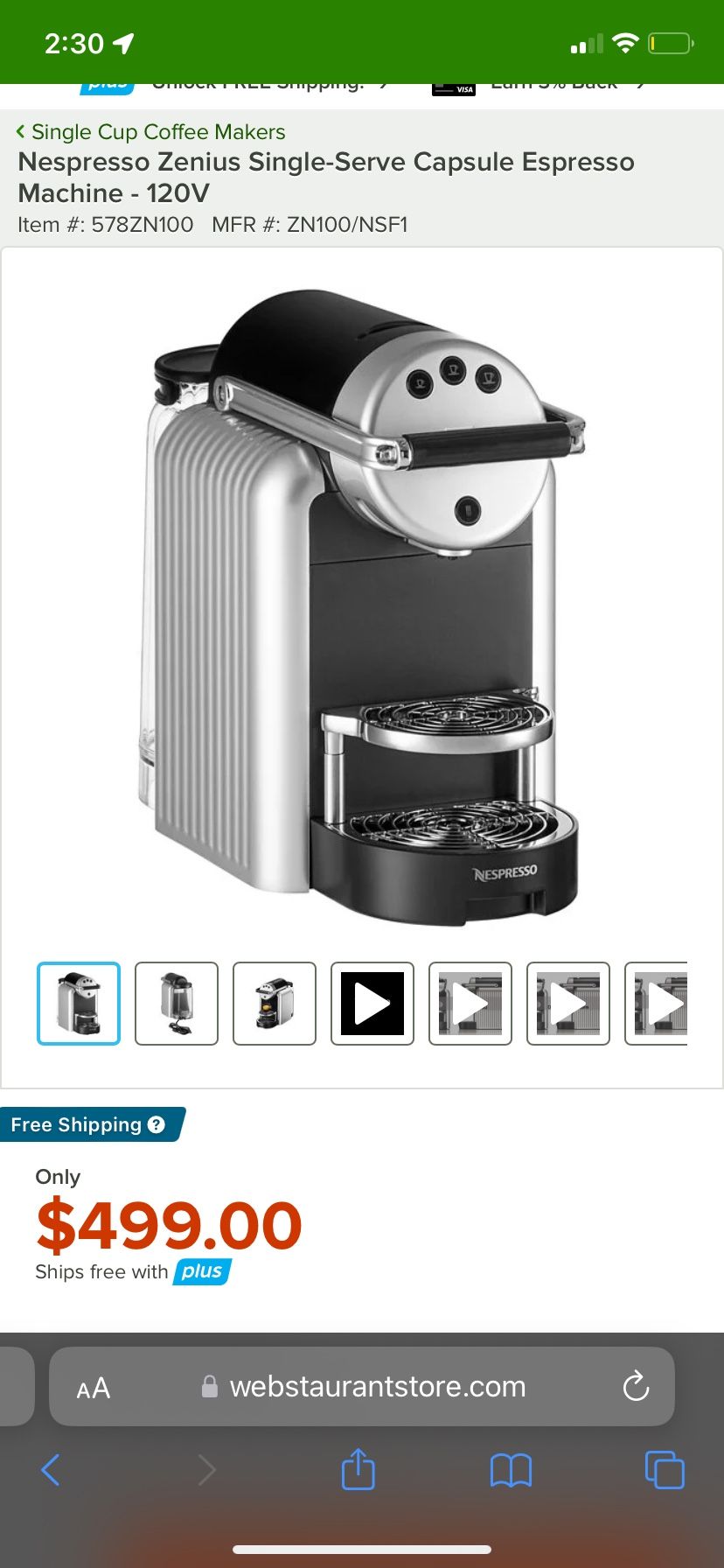 Nespresso Machine Zenius