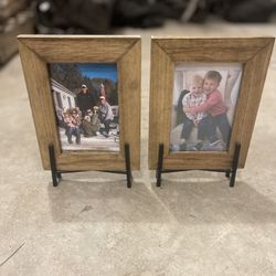 2 Natural Wood picture Frames 