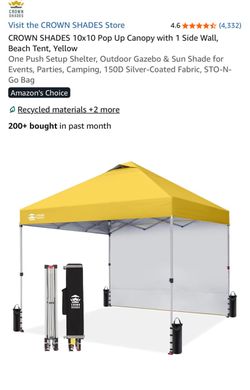 Crown shades 10x10 yellow tent
