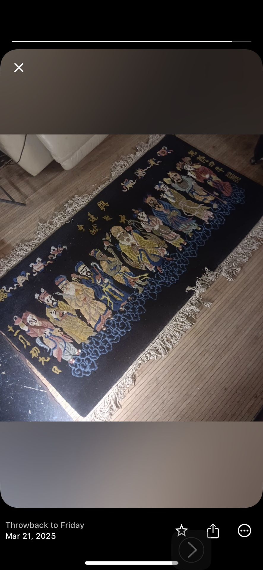 Vintage Hand knotted Wool Chinese Art Rug