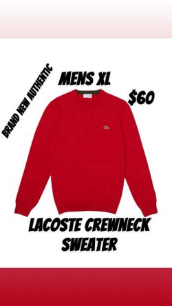 Lacoste Red Crewneck Knit Pullover Sweater Brand New Size 6 XL Sweatshirt Ralph Lauren Polo