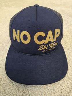 Ski Town All-Stars No Cap Trucker Hat Navy Gold Mesh Snapback Vail Colorado