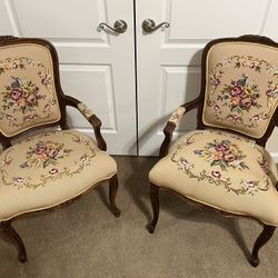 Lovely Needlepoint Chairs - REDUCED!