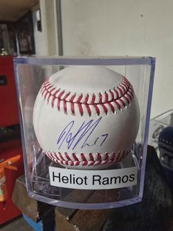 Heliot Ramos signed baseball