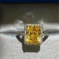 Gold Plated Diamanté Ring Size 8