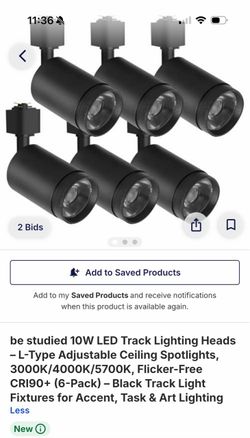Black LED Track Lighting Heads 6-Pack