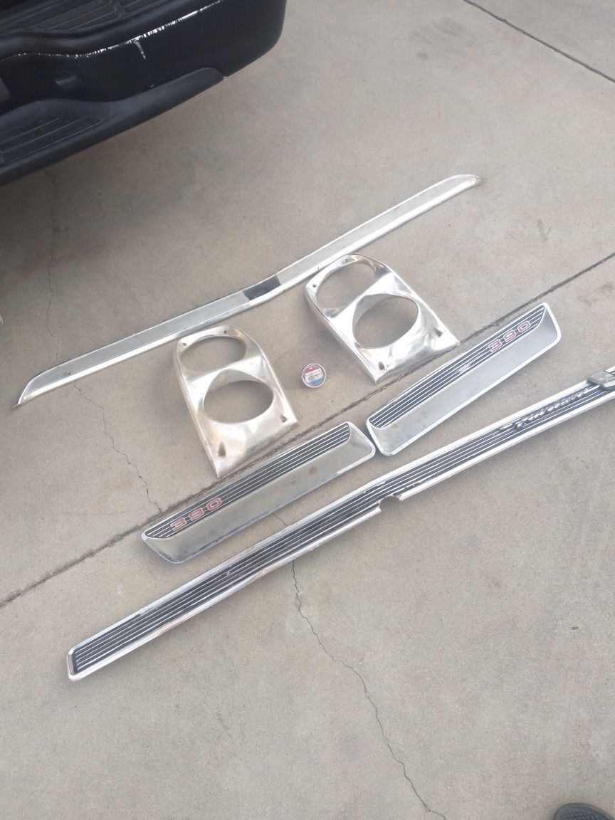 1966 Ford Fairlane Gt 390 Hood Trim Head Light Bezels Grill Trim And Trunk Trim