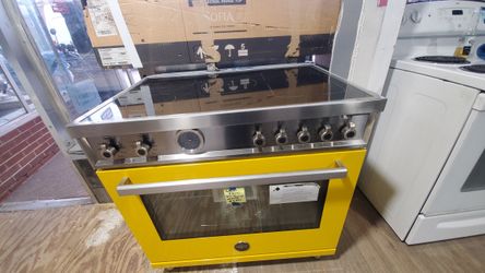 vertazzanni stove yellow new open box electric 36 inches warranty