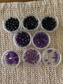 Genuine Amethyst Beads Lot ~372pc | Unused | Assorted Shapes & Sizes | Faceted Chunks, Rounds, Teardrops | Jewelry Making Supply