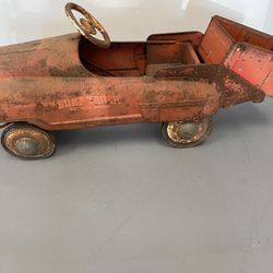 1950’s sad face pedal car dump truck 