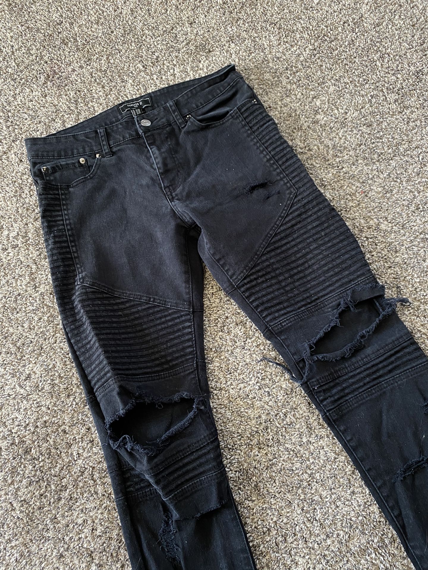 Men’s Forever 21 Biker Denim Jeans