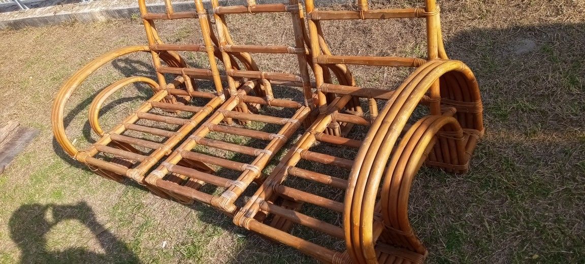 Large collection of vintage RATTAN