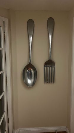 Large Metal Fork and Spoon Wall Decor