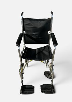 Lightweight Folding Transport Chair - Black/Chrome