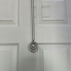Boho Silver Layered Circle Pendant Necklace – Tribal Statement Jewelry