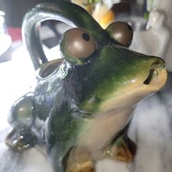 New Ceramic Frog Pitcher Tea Pot Planter