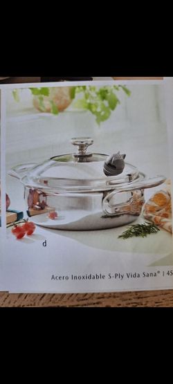 CACEROLA DE 2.5 QT DE ACERO INOXIDABLE 5-PLY VIDA SANA PRINCESS HOUSE NUEVA 🌹