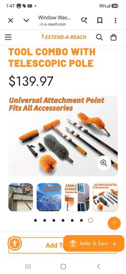 Cleaning pole for high areas extend-A- Reach with mop and siege