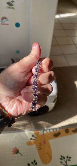 Purple amethyst tennis bracelet