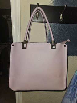 Large purple faux leather tote