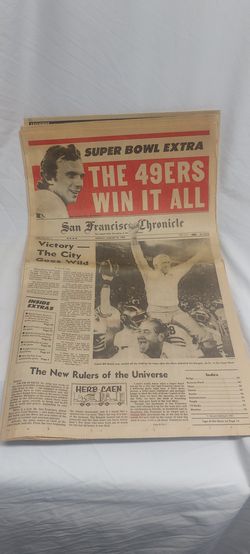 Vintage S.F. Chronicle, 49er's "The 49er's Win it All", newspaper, 1982