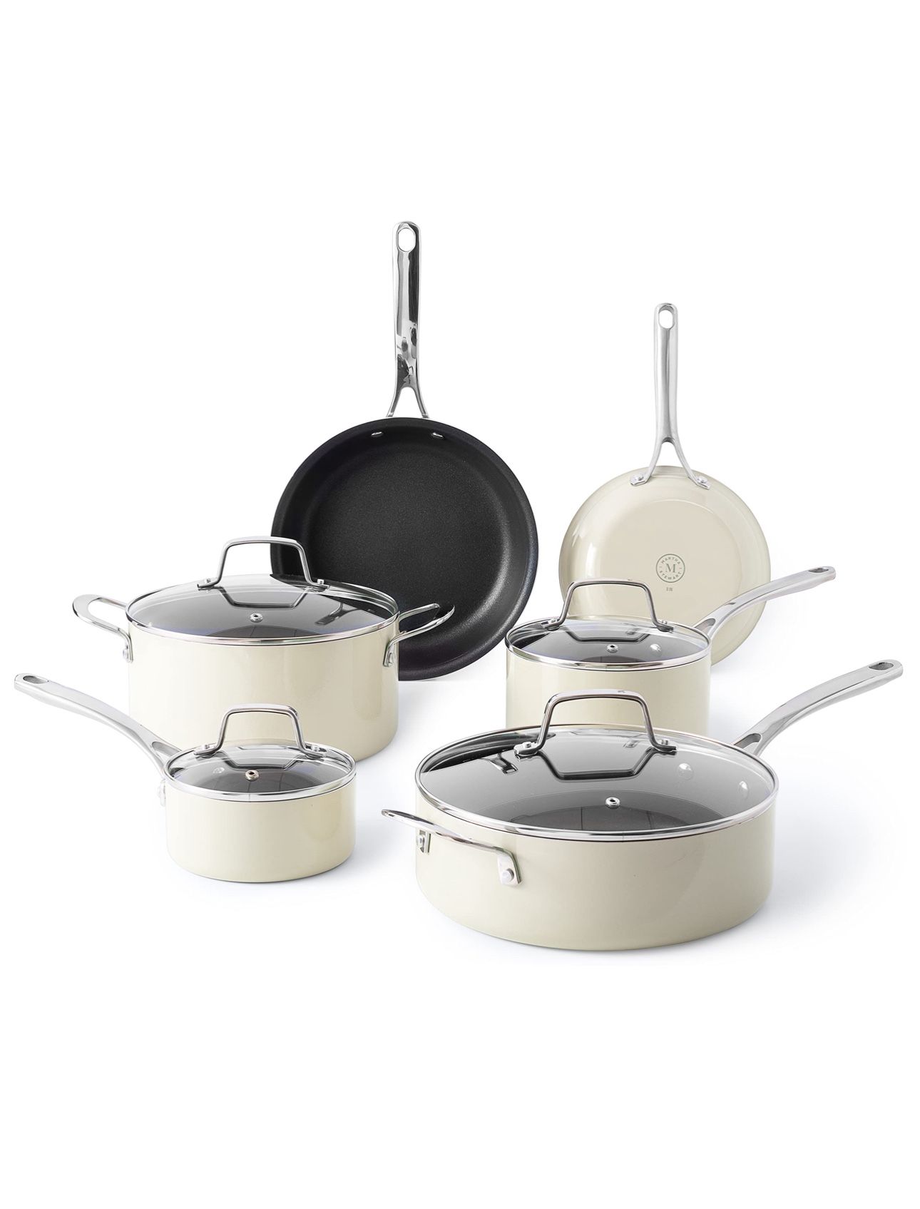 🔥NEW🔥 Martha Stewart Lockton Premium Nonstick 10 Piece Enamel Heavy Gauge Aluminum