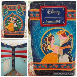 Disney Loungefly Beauty and the Beast Stained Glass Wallet