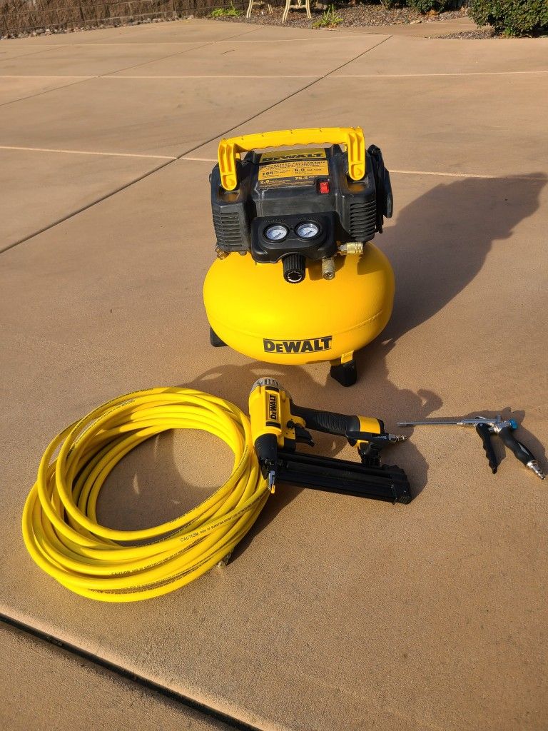 Dewalt Heavy Duty Air Compresser with Nail Gun