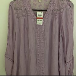 Women’s Long Sleeve Purple Style & co Dress Blouse