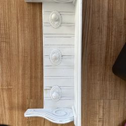 White Washed Floating Shelf Coat Rack