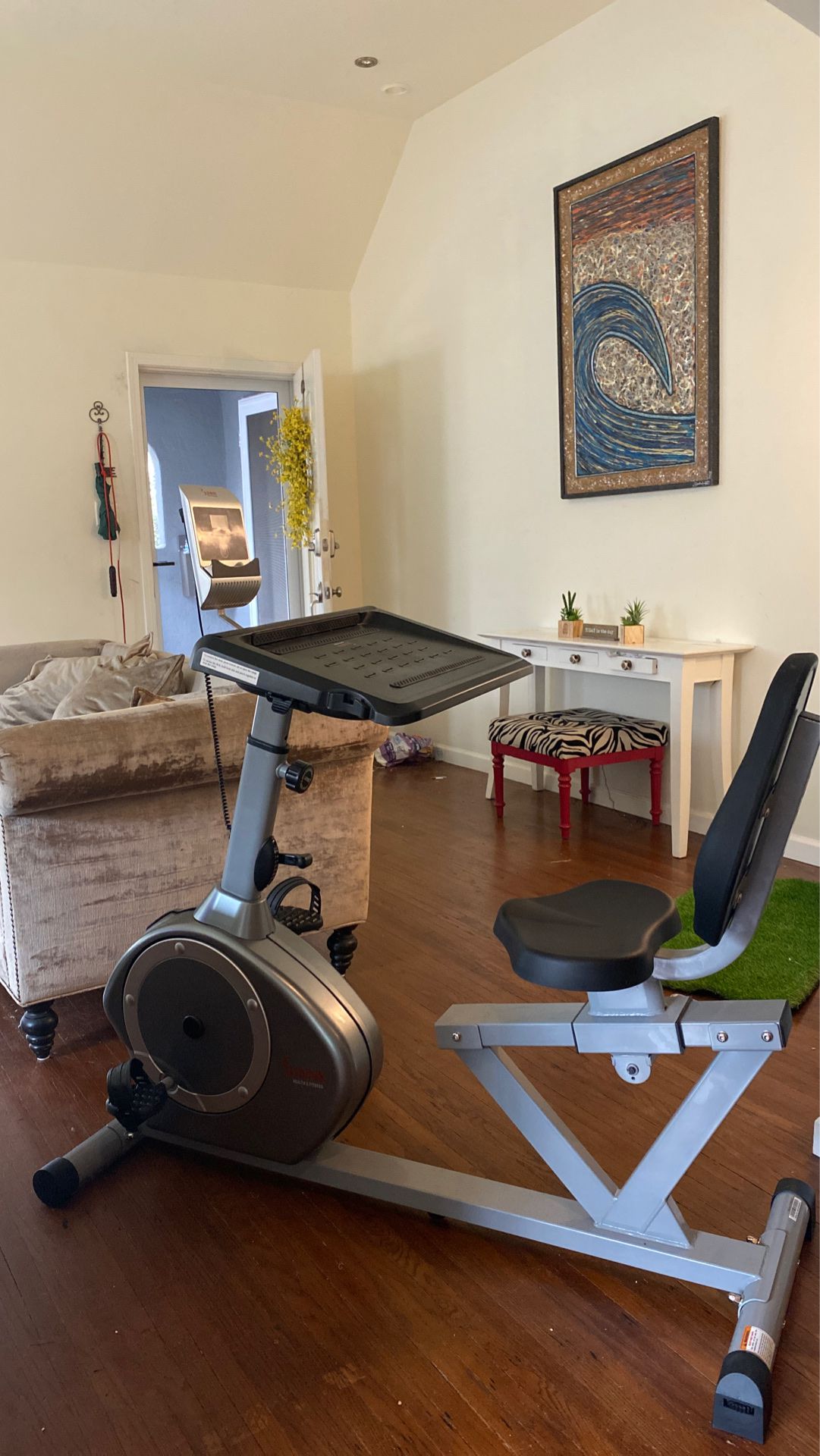 Sunny Health & Fitness Magnetic Recumbent Desk Exercise Bike
