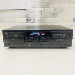 JVC TD-W208 Dual Cassette Deck w Auto Reverse/Dolby B-C/ NR HX PRO Tested Works