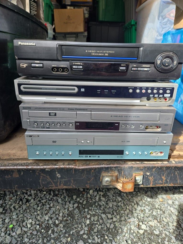 Dvd  Vhs  players singles in combos No remotes.combos $25 Singles $15 Each Sold The Panasonic 
