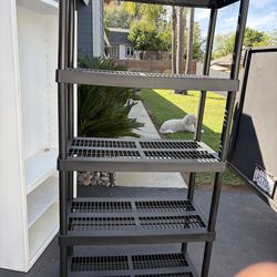 Black Plastic 5-Tier Storage Shelf