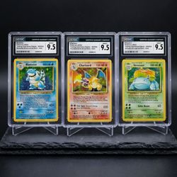 Pokémon Classic Holo Starters Set of 3 Graded 9.5
