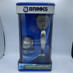 Brink's Passage Door Handle Set Interior Ball Doorknob Satin Nickel Finish NEW