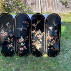 Hand Painted Black Coffee Table Set