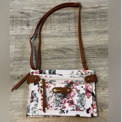 Rosetti Crossbody Shoulder Bag/Purse with Floral Print and Multiple Pockets