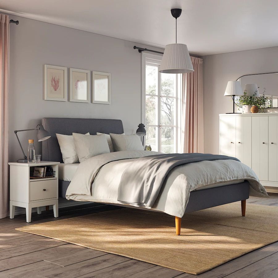 IKEA Queen Upholstered Bed Frame