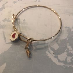 Gold Bracelet With Heel And Heart Charm